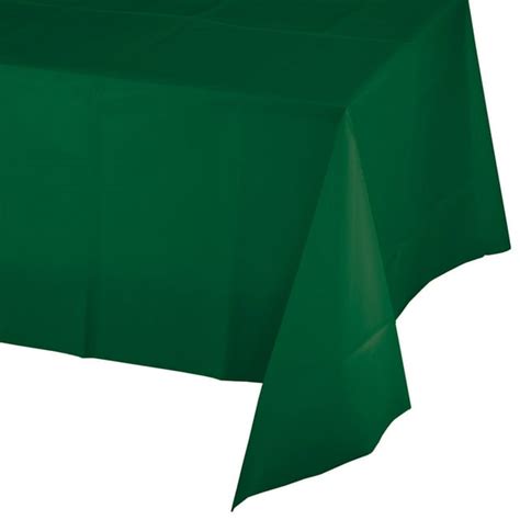 Hunter Green Plastic Tablecloths 3 Count