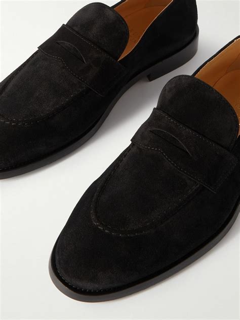 Brunello Cucinelli Flex Suede Penny Loafers Black Brunello Cucinelli