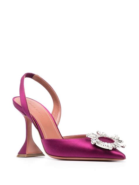 Amina Muaddi Begum Glass 95mm Slingback Pumps Farfetch