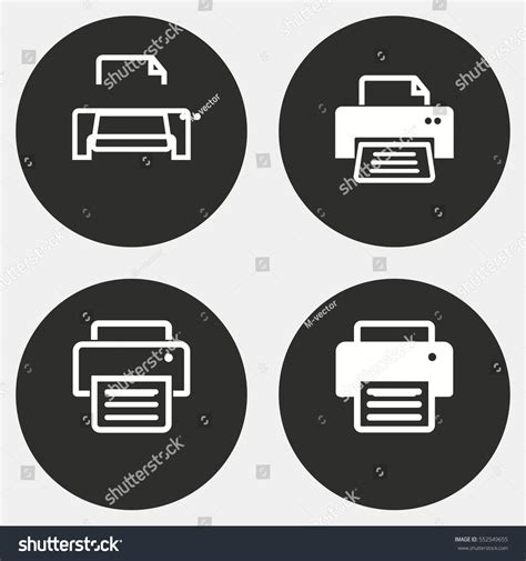 Printer Vector Icon White Illustration Isolated Stock Vector (Royalty ...