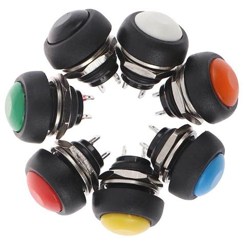 HITN 2Pcs สวตช2Pin กนนำ Momentary Push Button Switch Reset Non