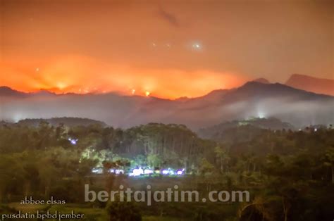 Lereng Argopuro Di Jember Terbakar