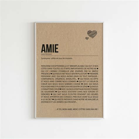 Affiche définition amie personnalisable