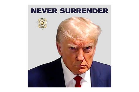 Official Trump Never Surrender Mugshot Flag Trump Swag