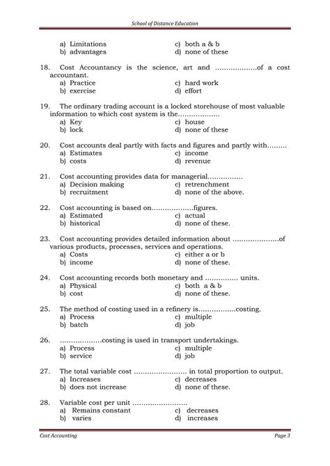 Solution Mcq Cost Accounting Studypool