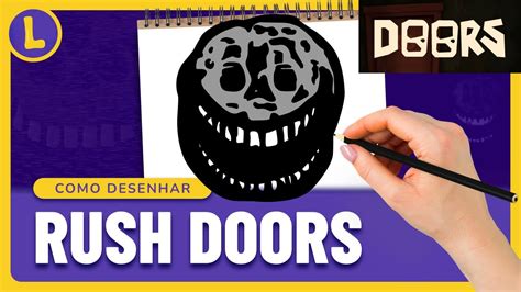 Como DESENHAR o RUSH do DOORS ROBLOX Cómo DIBUJAR a RUSH DOORS