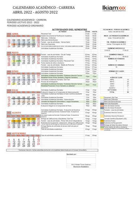 Calendario Acad Mico Ikiam Universidad Regional Amaz Nica Ikiam