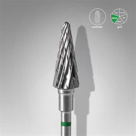 Staleks Carbide Nail Drill Bit Cone Green EXPERT Head Diameter 6 Mm