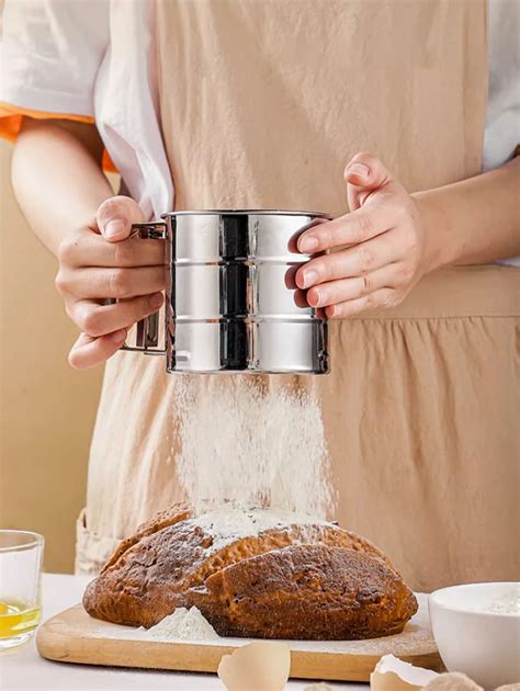 Handheld Semi Automatic Flour Sieve Household Baking Tool Flour Filter