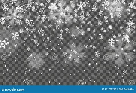 Christmas Snow Falling Snowflakes On Dark Background Snowflake