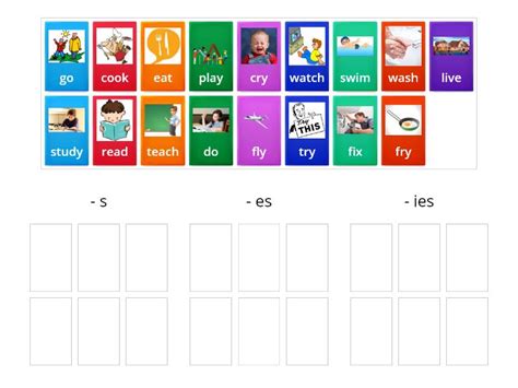 Present Simple 3rd Person Singular Ordenar Por Grupo