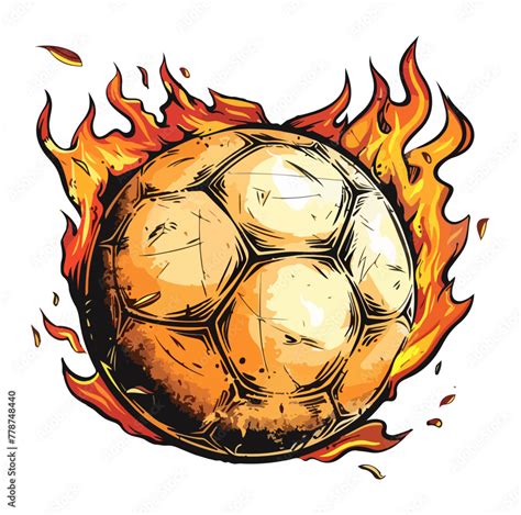 Soccer Ball On Fire Vector Illustration Flaming Soccer Ball Stock Vector Adobe Stock