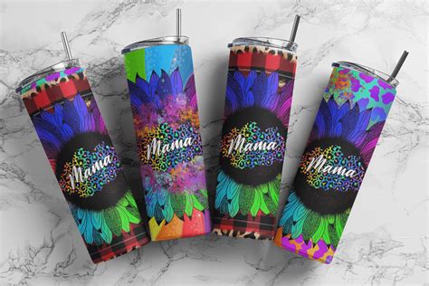 Sunflower 20 Oz Skinny Tumbler Wrap Graphic By Wowed Art · Creative Fabrica