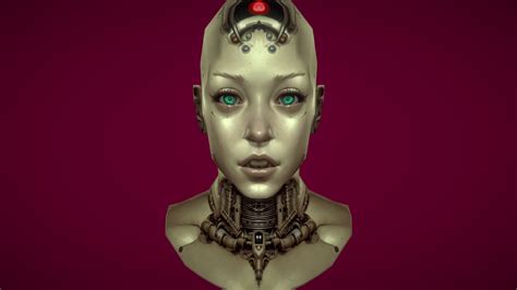 Dieselpunk Retro Cyborg Girl Portrait 1 Buy Royalty Free 3d Model By