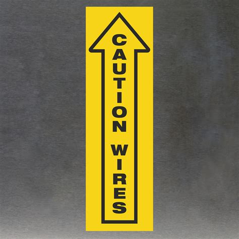 Caution Wires Arrow Safety Sign, SKU: S2-5222