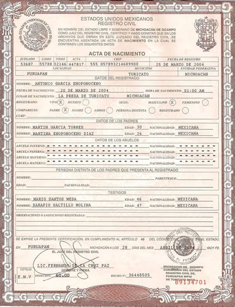 USA San Francisco Birth Certificate Template