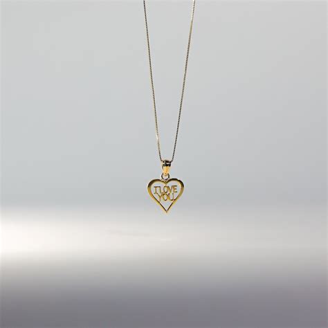 14k Gold I Love You Heart Pendant Charm Gold Heart I Love You Etsy