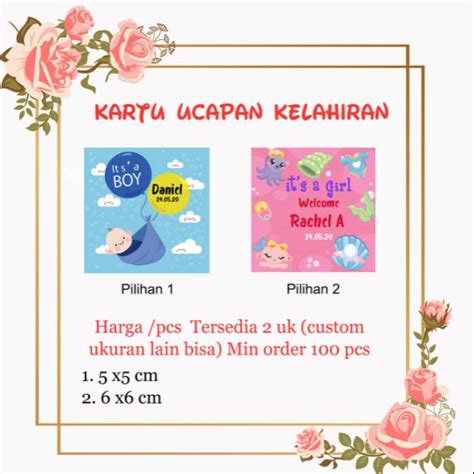 Jual Kartu Ucapan Lahiran Lahiran Bayi Newborn Baby Shopee Indonesia