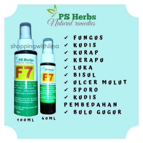 Ubat Merawat Sporo Spray F7 Ps Herbs Kurap Gatal Gatal Luka Kudis