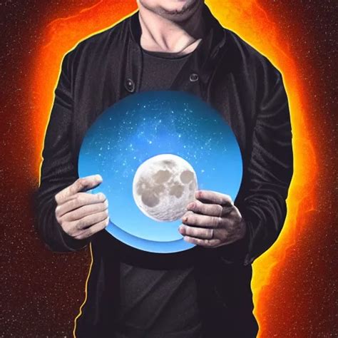 Elon Musk Holding The Moon Digital Art Stable Diffusion OpenArt