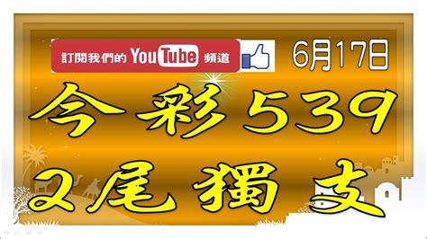 【539財神爺】6月17日 上期中02 19 今彩539 2尾獨支 Youtube