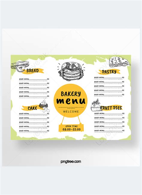 Simple Hand Drawn Bakery Shop Menu Template Imagepicture Free Download