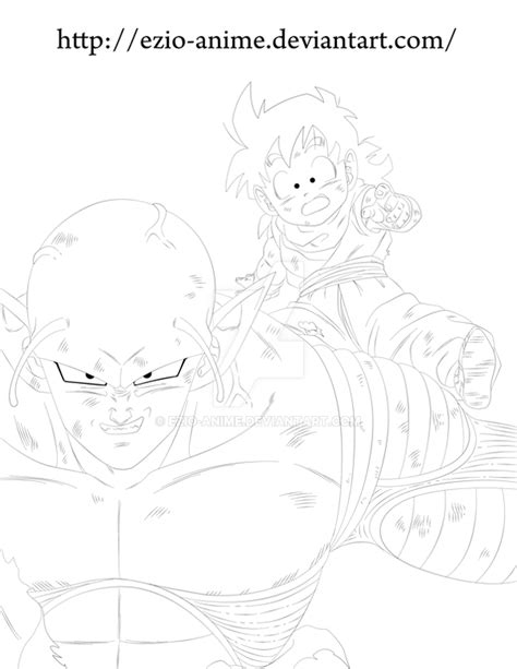 Piccolo And Gohan Lineart By Ezio Anime On Deviantart