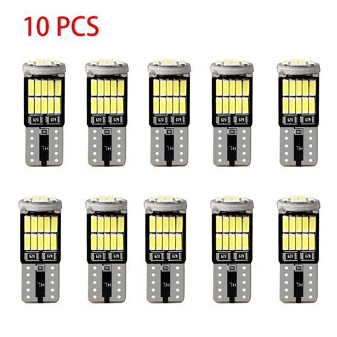 10pcs W5w T10 Led Bulbs Canbus No Error 4014 26smd 6000k Car Interior