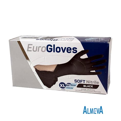 Eurogloves Nitril Handschoenen XL Zwart 200 Stuks