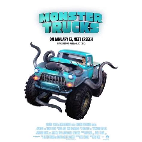 Pop Culture Graphics MOVAB60455 Monster Trucks Movie Poster, 11 x 17 ...