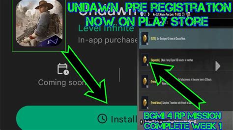 Undawn Pre Registration Now On Play Store Bgmi Rp Mission Complete