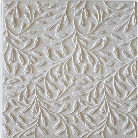 Styrofoam Polystyrene Ceiling Tile Texture With Floral Pattern Stock