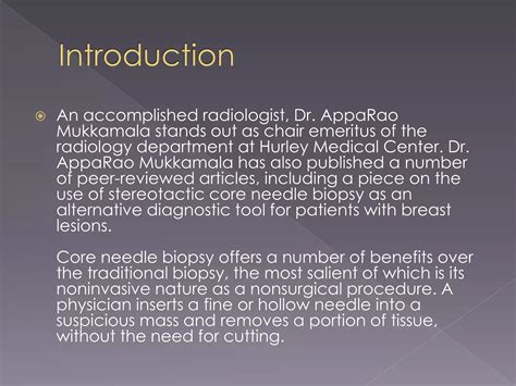 About Stereotactic Core Needle Biopsy Ppt