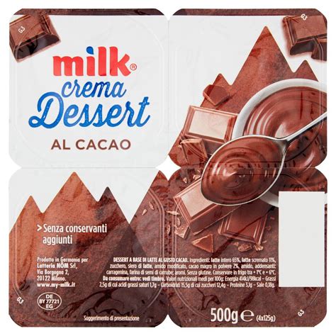 CREMA DESSERT AL CACAO GR 125X4 MILK GR 125X4 Tigros