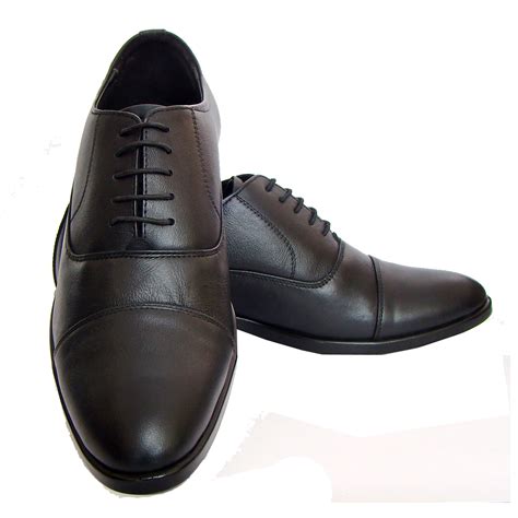 Asm Pure Leather Formal Black Oxford Shoes Article 110 Agra Shoe Mart