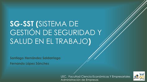 SOLUTION Sistema De Gesti N De Seguridad Y Salud En El Trabajo Sg Sst