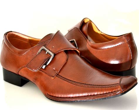 Mens Brown Buckle Loafer Style Slip On Loafer Dress Shoes Great Price