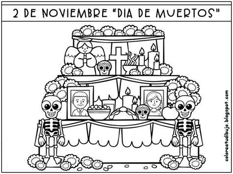 Altar De Dia De Los Muertos Para Colorear COLOREA TUS DIBUJOS