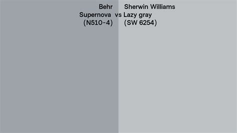 Behr Supernova N510 4 Vs Sherwin Williams Lazy Gray SW 6254 Side By