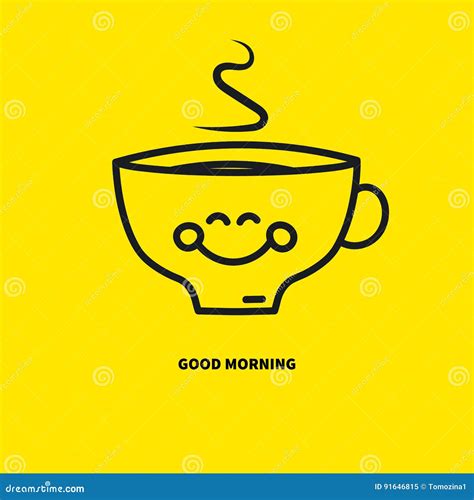 Smiling coffee cup stock vector. Illustration of mood - 91646815