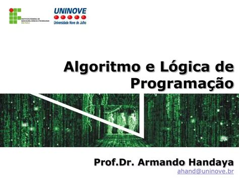 PPT Algoritmo e Lógica de Programação PowerPoint Presentation free