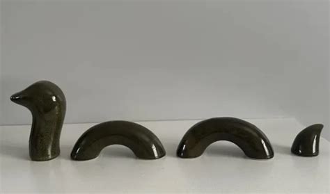 LARGE LOCH NESS Monster Nessie 4 Piece Pottery Figurine 10 00