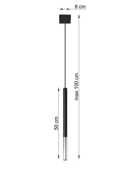 Sollux Mozaica lampa wisząca 1 punktowa czarna chrom SL 0885