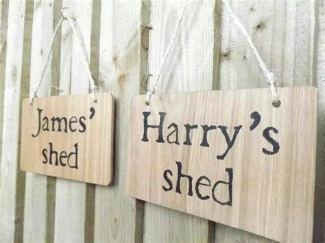 Personalised Oak Wood Shed Sign 1 Wooden Door Sign Personalised