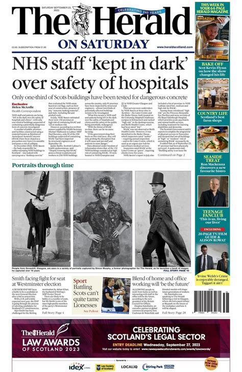 Scotlands Papers Nhs Staff Raac Fears And Capsize Tragedy Bbc News