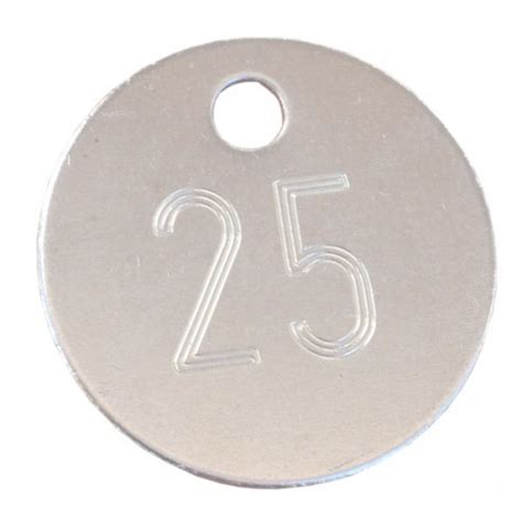 25mm Etched Engraved Nickel Plated Brass Disc Tag