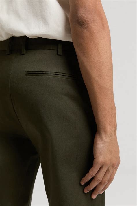 Khaki Green Slim Chino Tapered Cotton Stretch Trouser ASKET