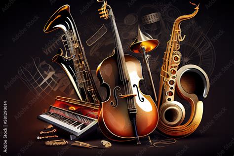 Aesthetic jazz background, musical instrument frame in blue vector ...