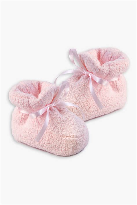 Pantufa quentinha rosa para bebê Dedeka