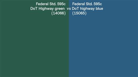 Federal Std 595c 14066 DoT Highway Green Vs 15065 DoT Highway Blue